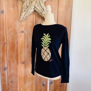 Lilly Pulitzer Navy Blue Pineapple Sweater XS